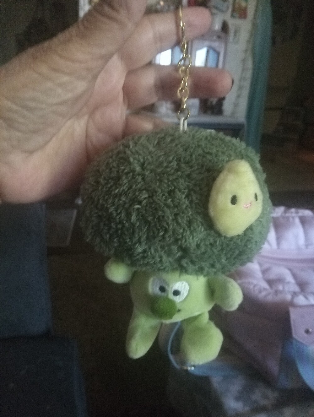 🥦New without tags Plush Green Broccoli Bag Clip with Cute Green Accent